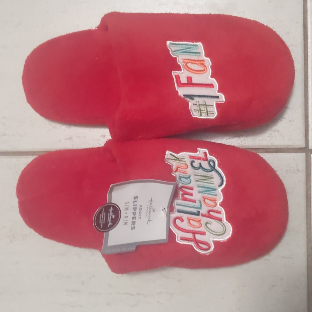 New! Hallmark movie channel #1 Fan Slippers small/medium Brand new